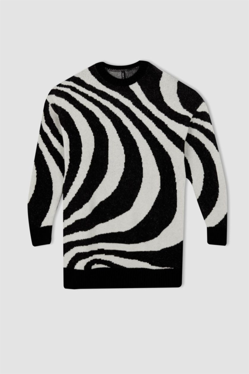 Женщины Черный Туника стандартного кроя с круглым вырезом для женщин