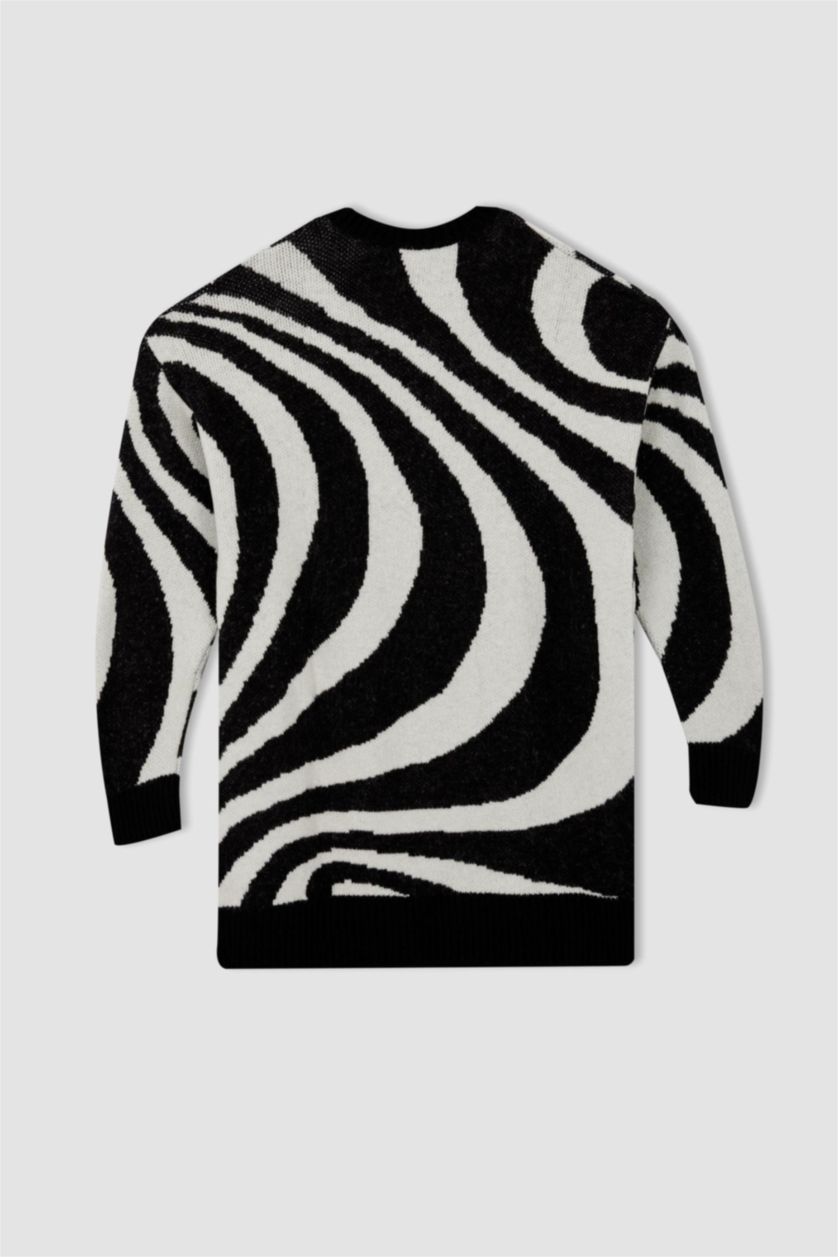 Женщины Черный Туника стандартного кроя с круглым вырезом для женщин