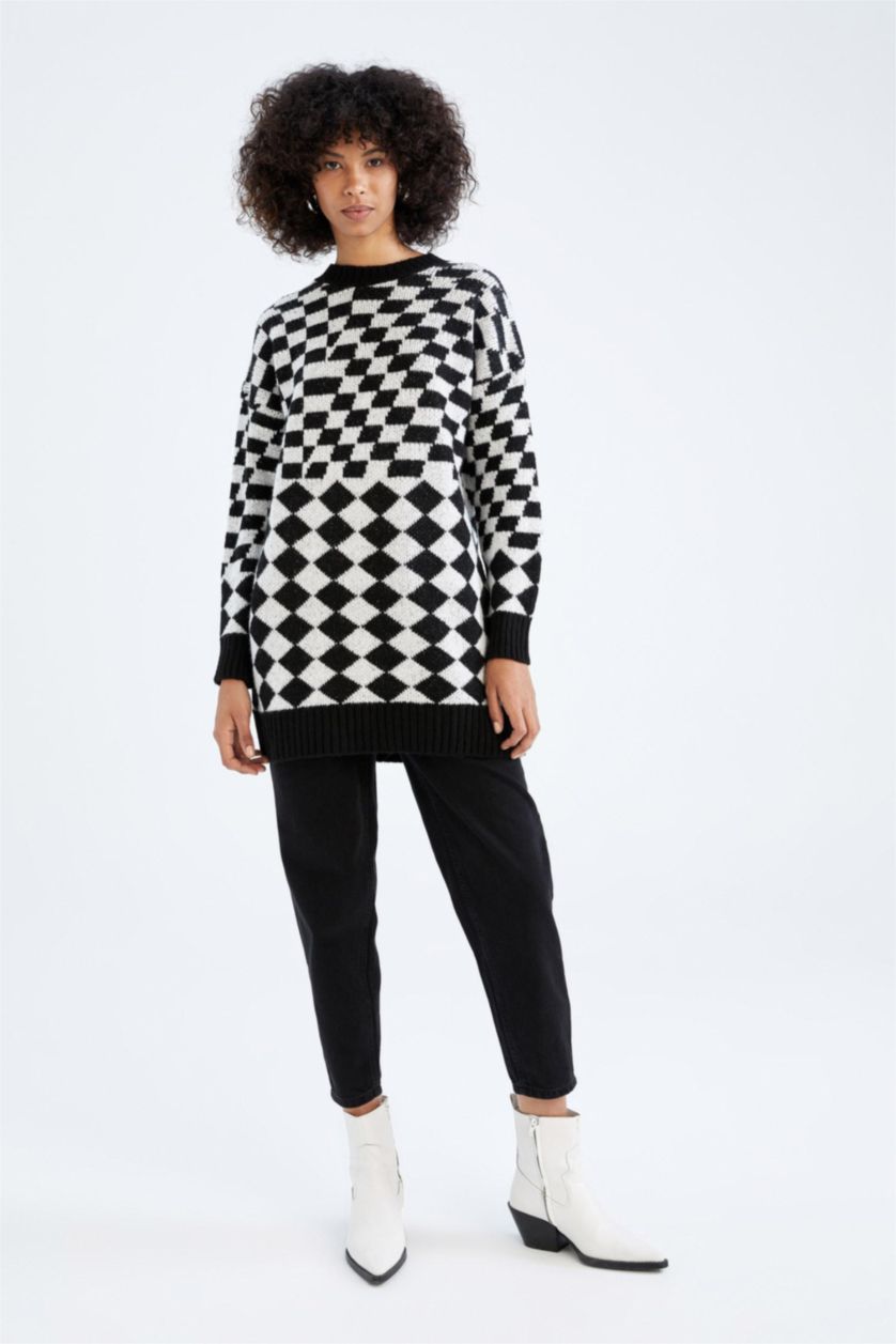 Женская Визон Туника стандартного кроя с круглым вырезом