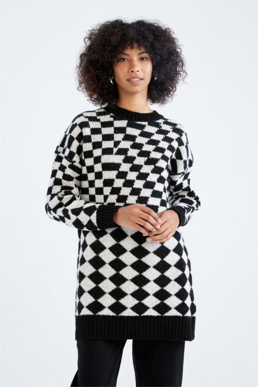 Женская Визон Туника стандартного кроя с круглым вырезом