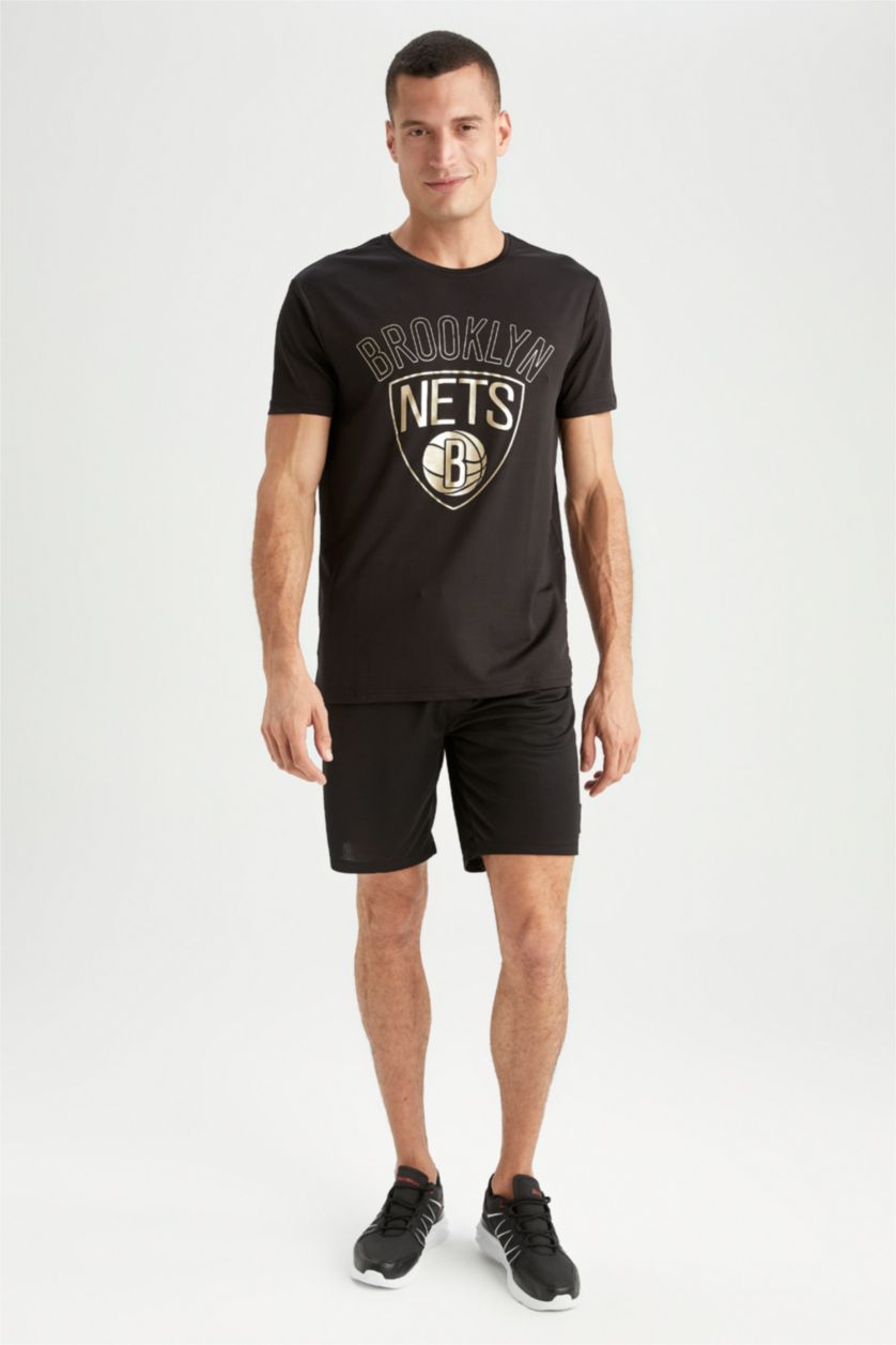 MAN Black Defacto Fit NBA Brooklyn Nets Licensed Regular Fit T-Shirt