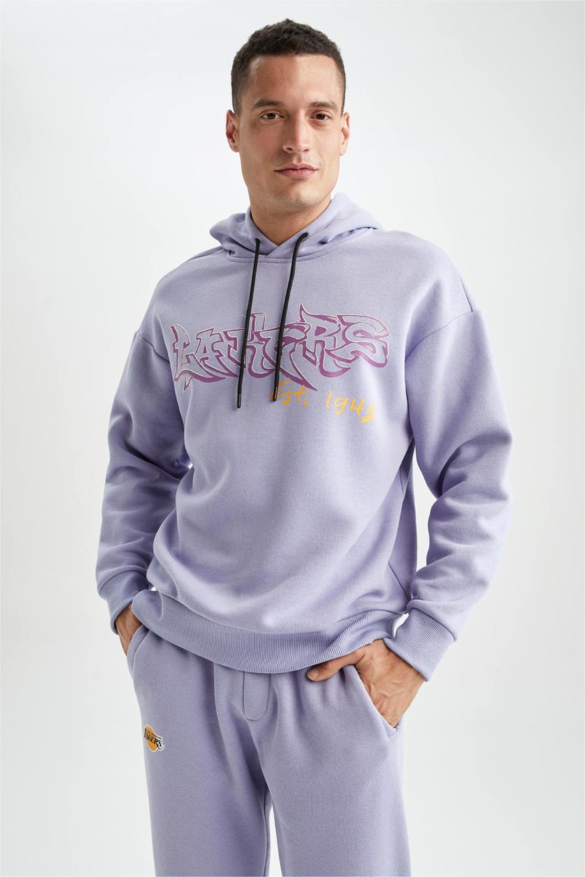 HOMME Violet Sweat- Shirt Coupe Oversize NBA À capuche Memphis Grizzlies