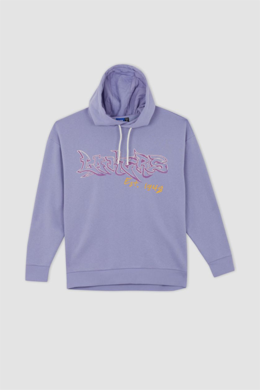 HOMME Violet Sweat- Shirt Coupe Oversize NBA À capuche Memphis Grizzlies
