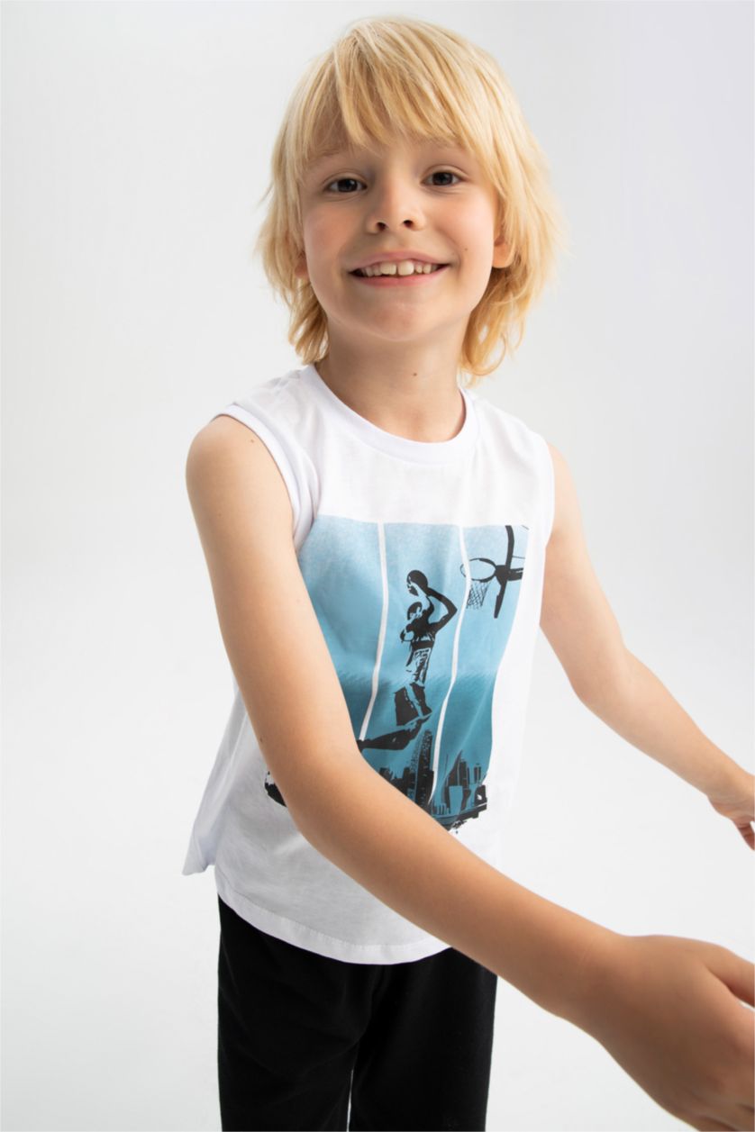 GARÇONS Blanc Ensemble En Tricot Sans Manches 2 Garçon