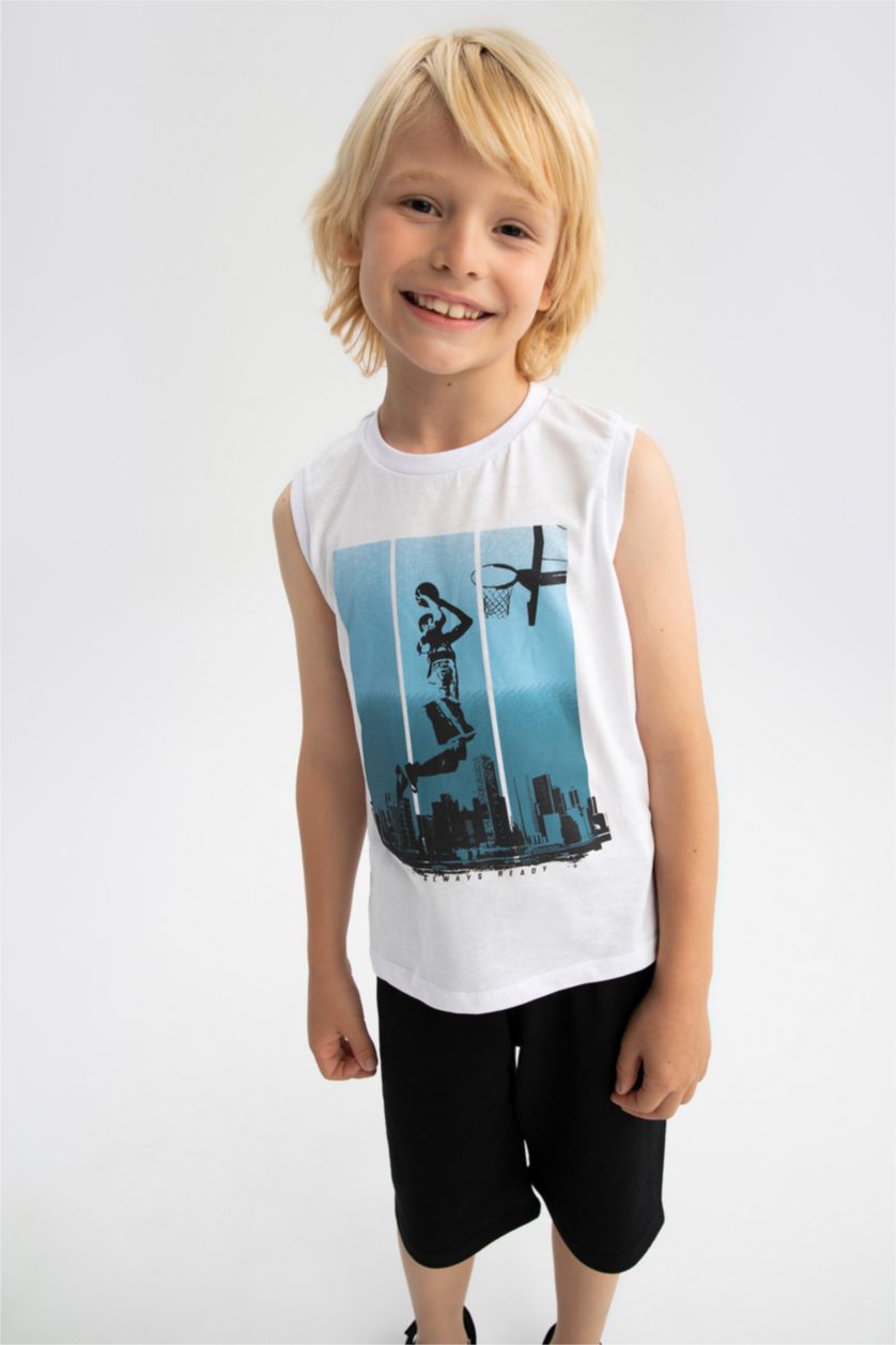 GARÇONS Blanc Ensemble En Tricot Sans Manches 2 Garçon