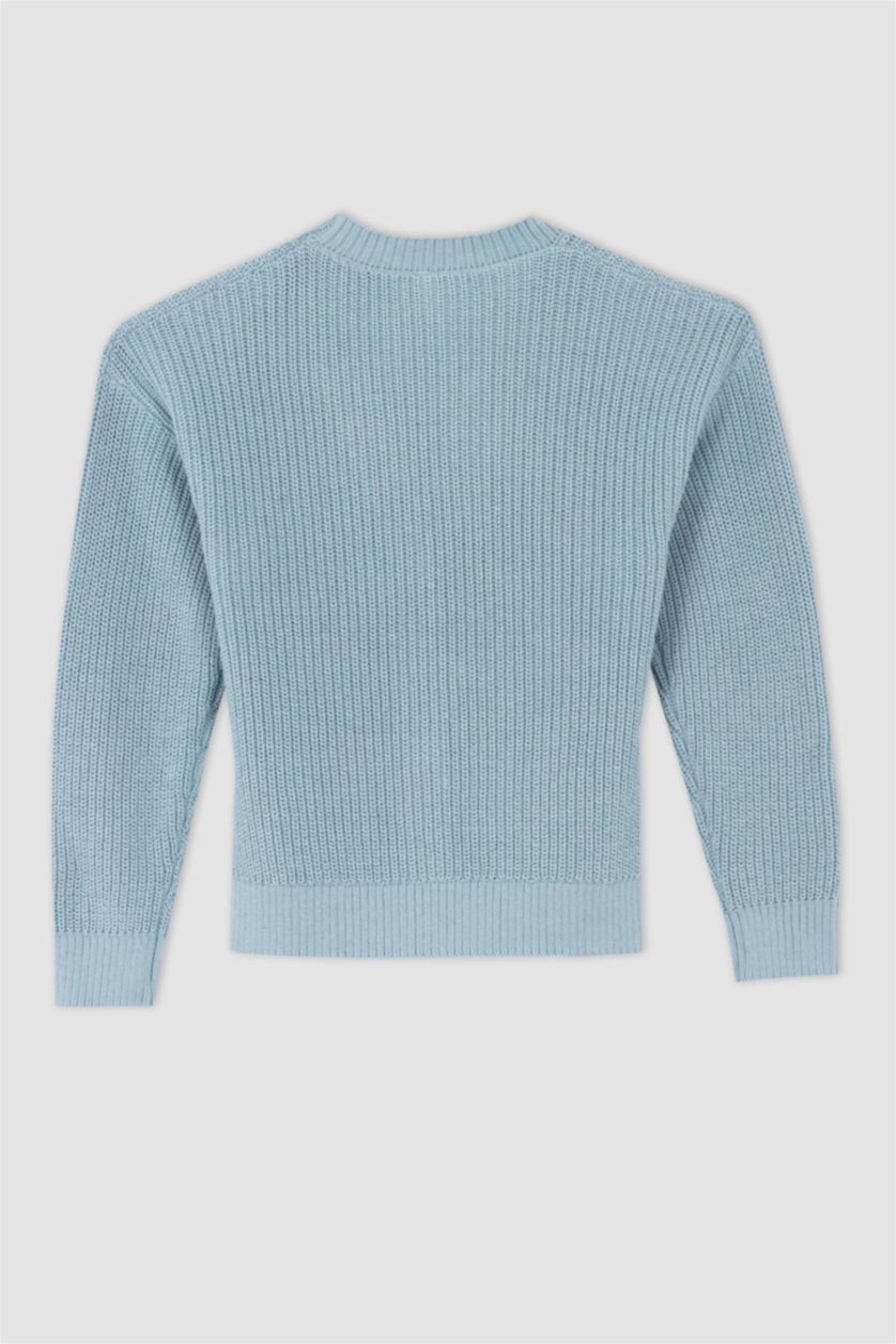 Girls & Teens Aqua Regular Fit V-Neck Cardigan