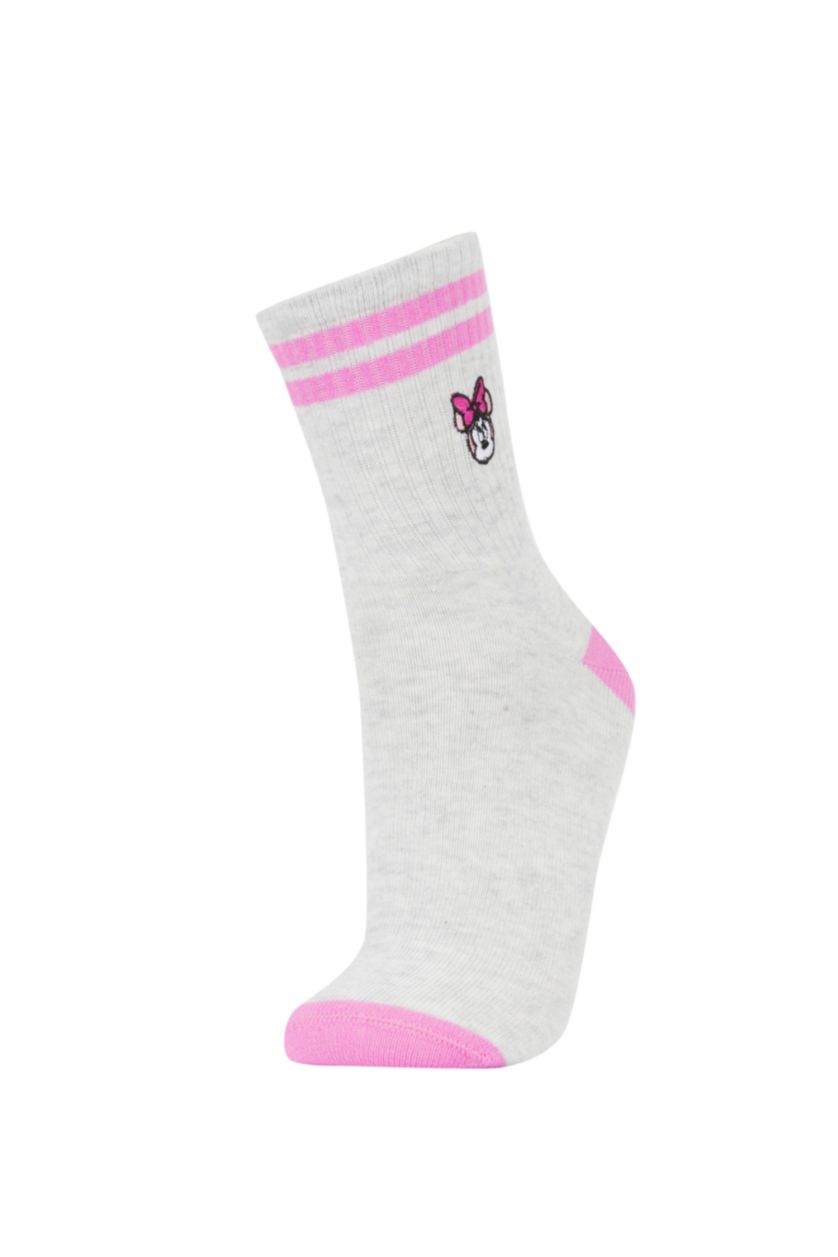 FILLES Rose Chaussettes Longues Coton 2 Mickey & Minnie (Standard Characters) Fille