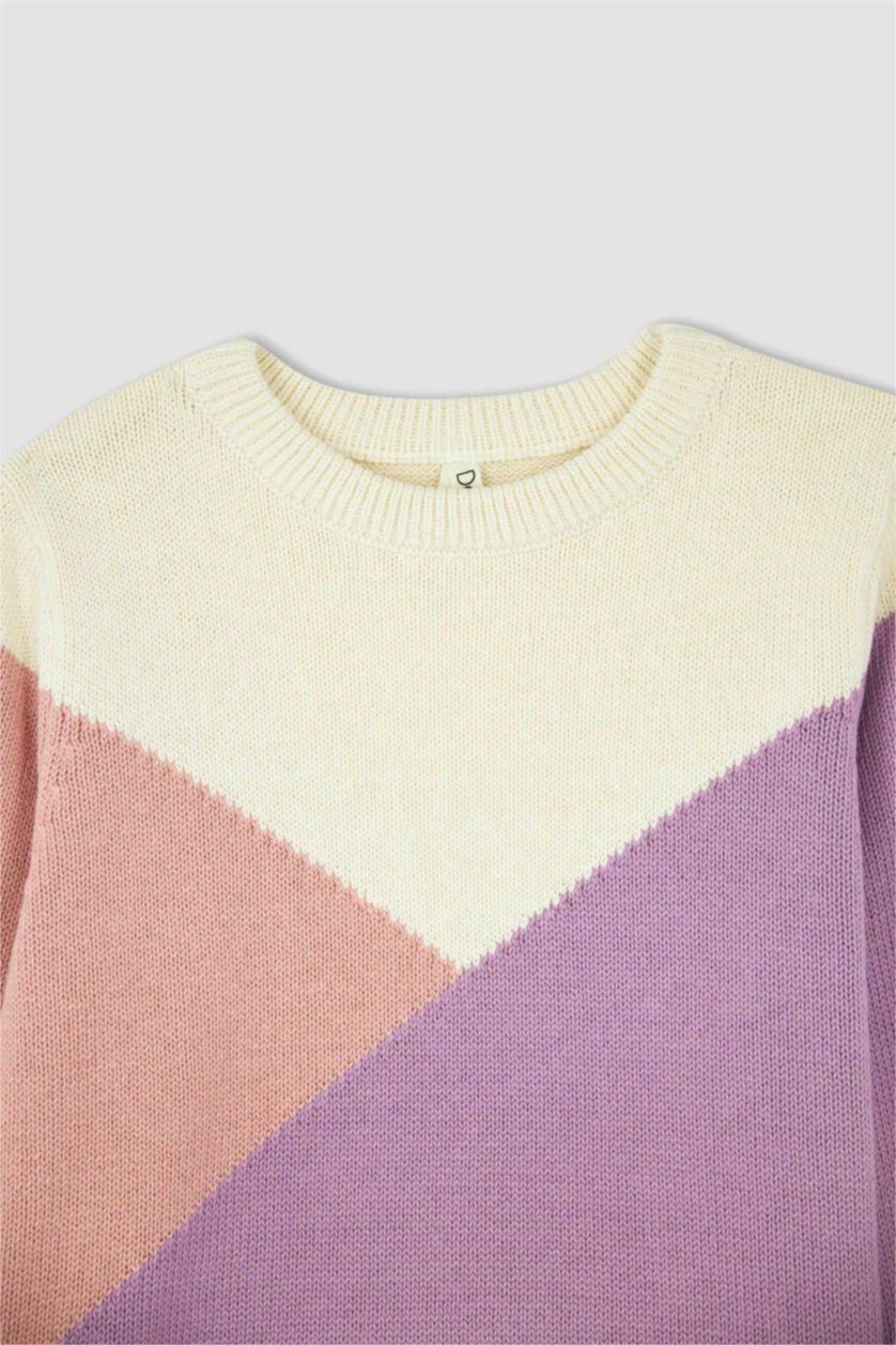 FILLES Violet Pull Tricot Col rond Fille