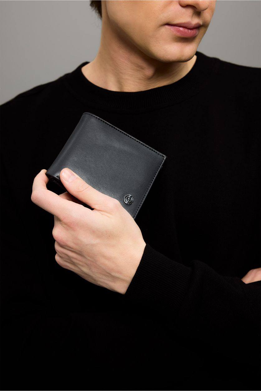 رجال أسود محفظة رجالي جلد صناعي عالي