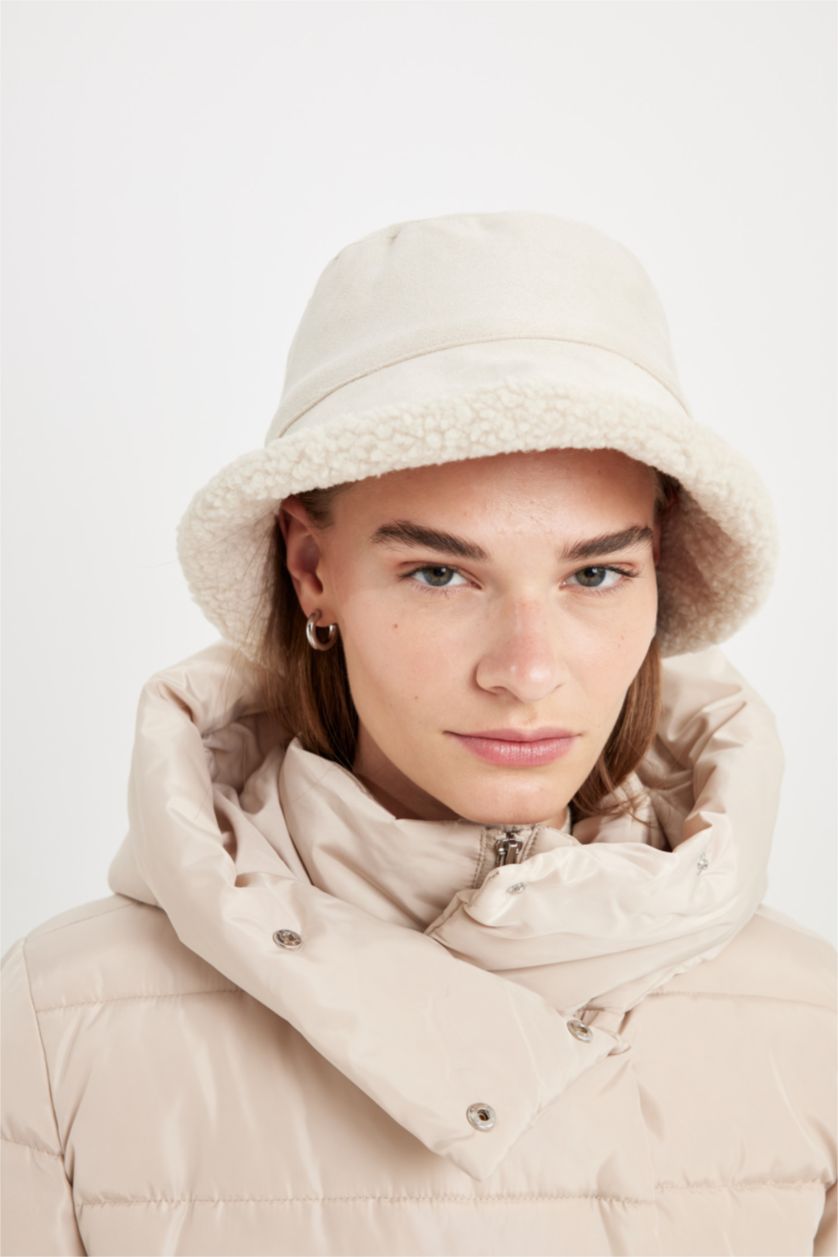 Kadın Beyaz Kadın Kışlık Bucket Şapka