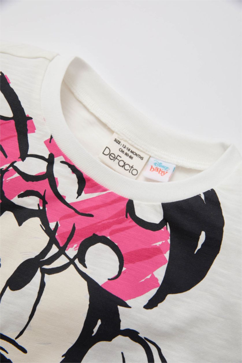 BABY GIRL White Regular Fit Mickey & Minnie Licensed Short Sleeve T-Shirt