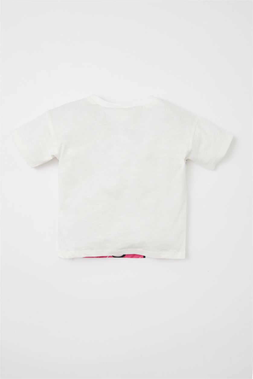 BABY GIRL White Regular Fit Mickey & Minnie Licensed Short Sleeve T-Shirt