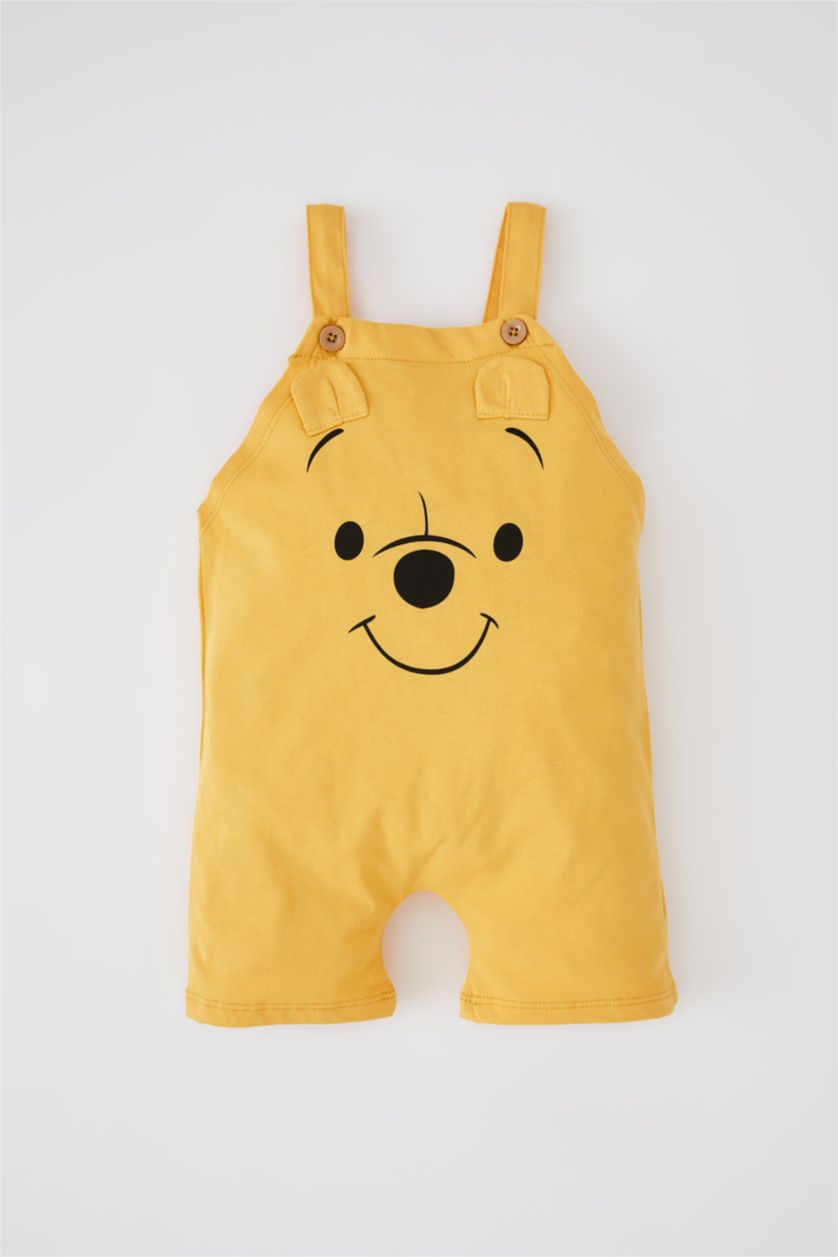 BABY BOY Yellow Regular Fit Square Collar Winnie The Pooh Licensed Jumpsuit