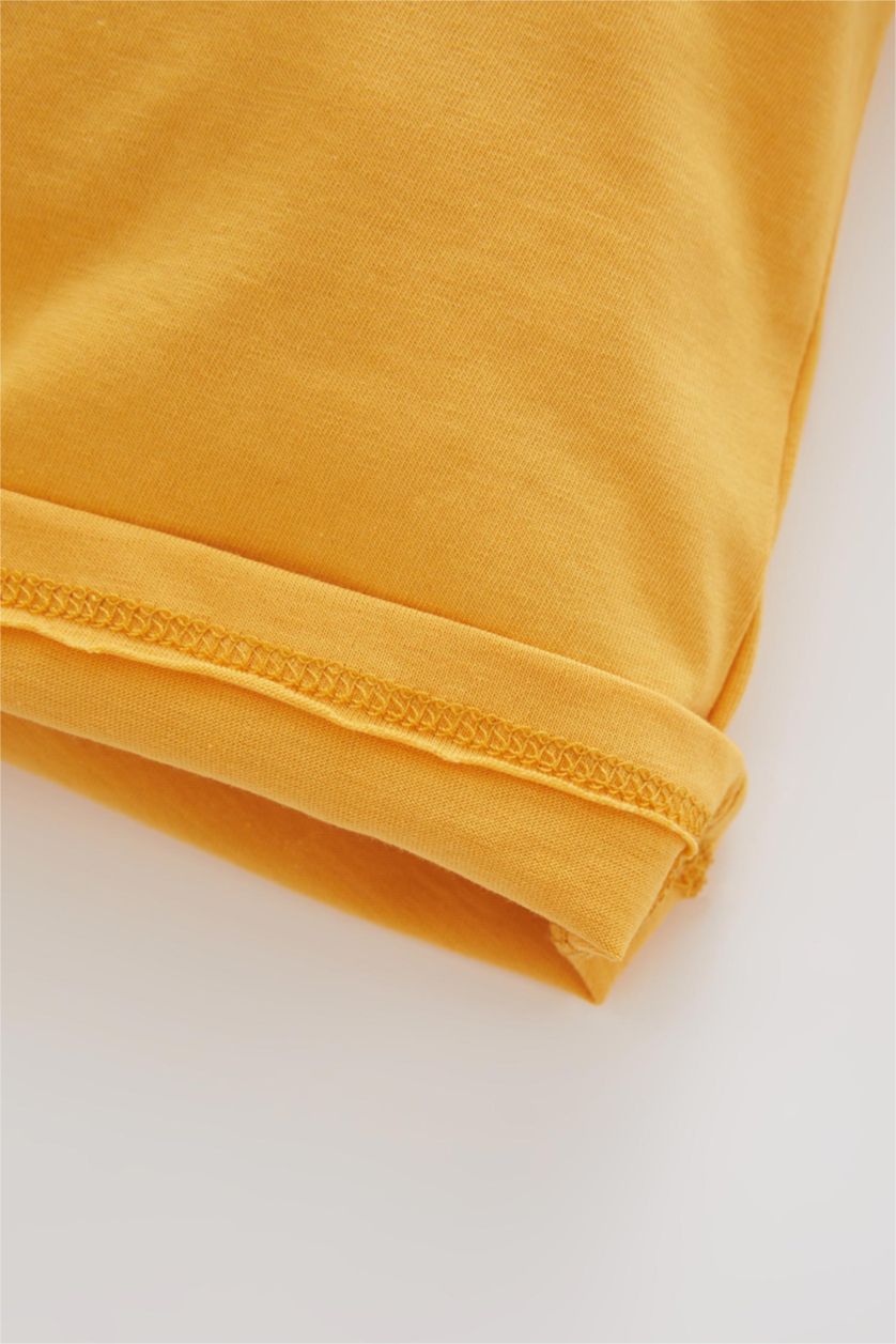 BABY BOY Yellow Regular Fit Square Collar Winnie The Pooh Licensed Jumpsuit