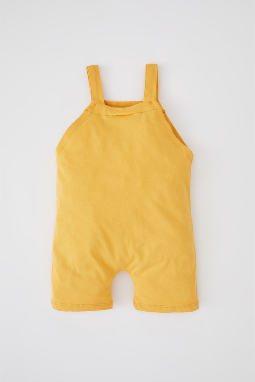 BABY BOY Yellow Regular Fit Square Collar Winnie The Pooh Licensed Jumpsuit