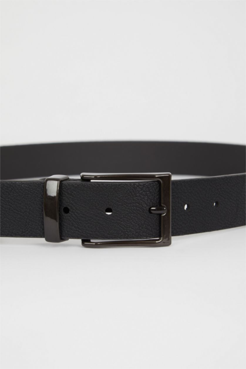 Erkek Siyah Erkek Suni Deri Jean Kemeri