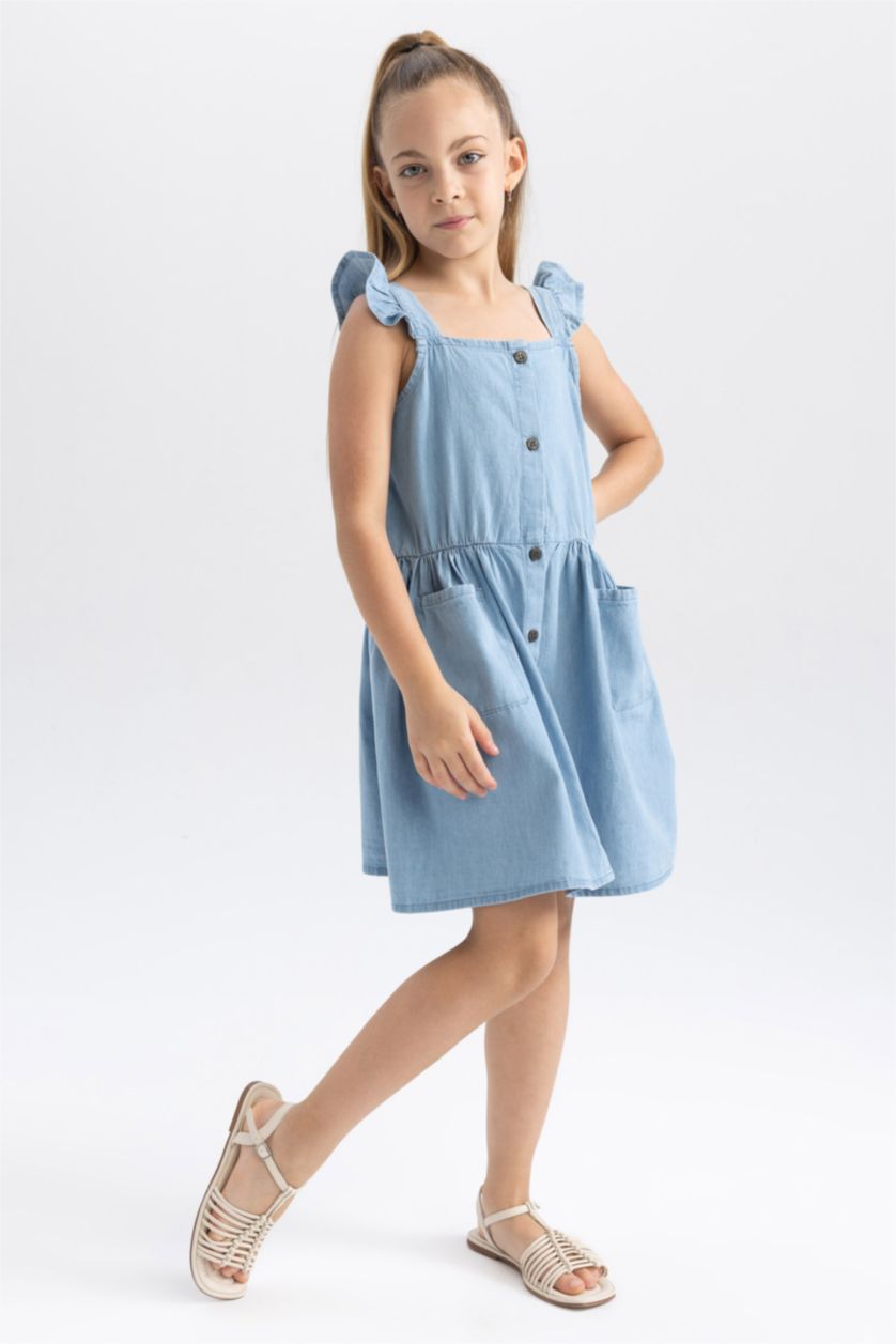 GIRLS & TEENS Blue Relax Fit Sleeveless Dress