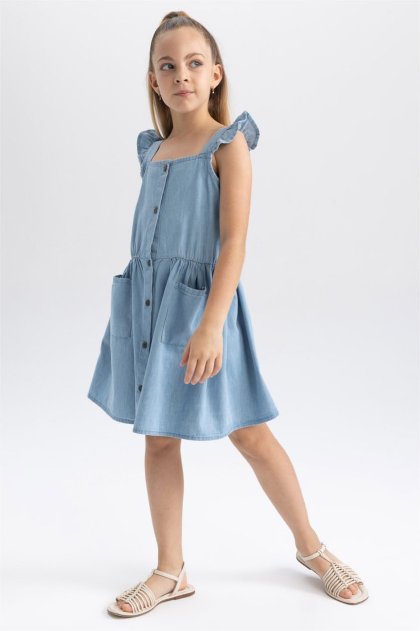 GIRLS & TEENS Blue Relax Fit Sleeveless Dress