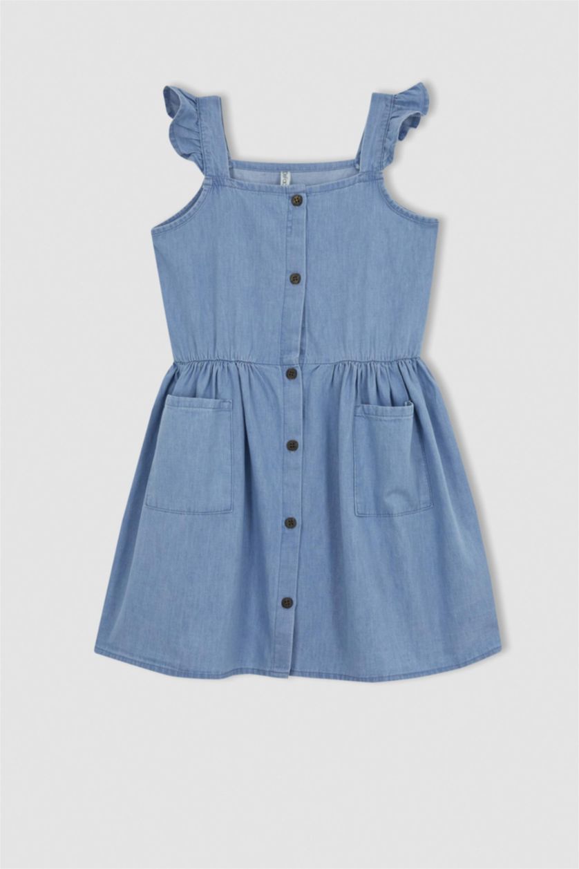 GIRLS & TEENS Blue Relax Fit Sleeveless Dress