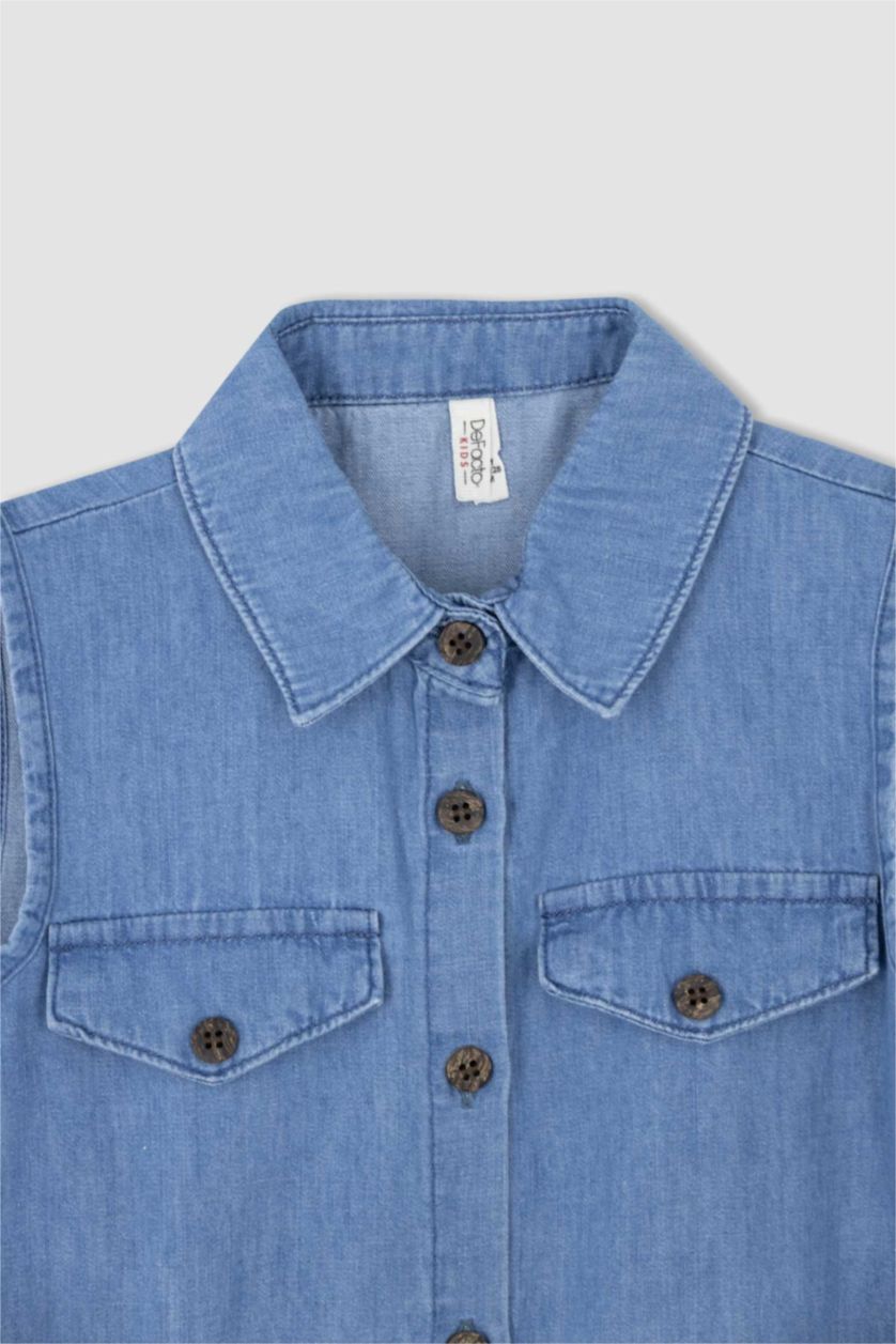 GIRLS & TEENS Blue Girl's Sleeveless Jean Dress