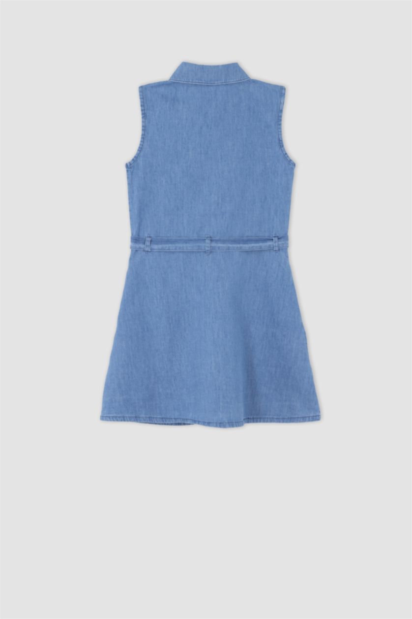 GIRLS & TEENS Blue Girl's Sleeveless Jean Dress