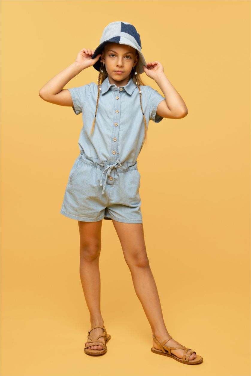 GIRLS & TEENS Light Blue Girl's Jean Jumpsuit