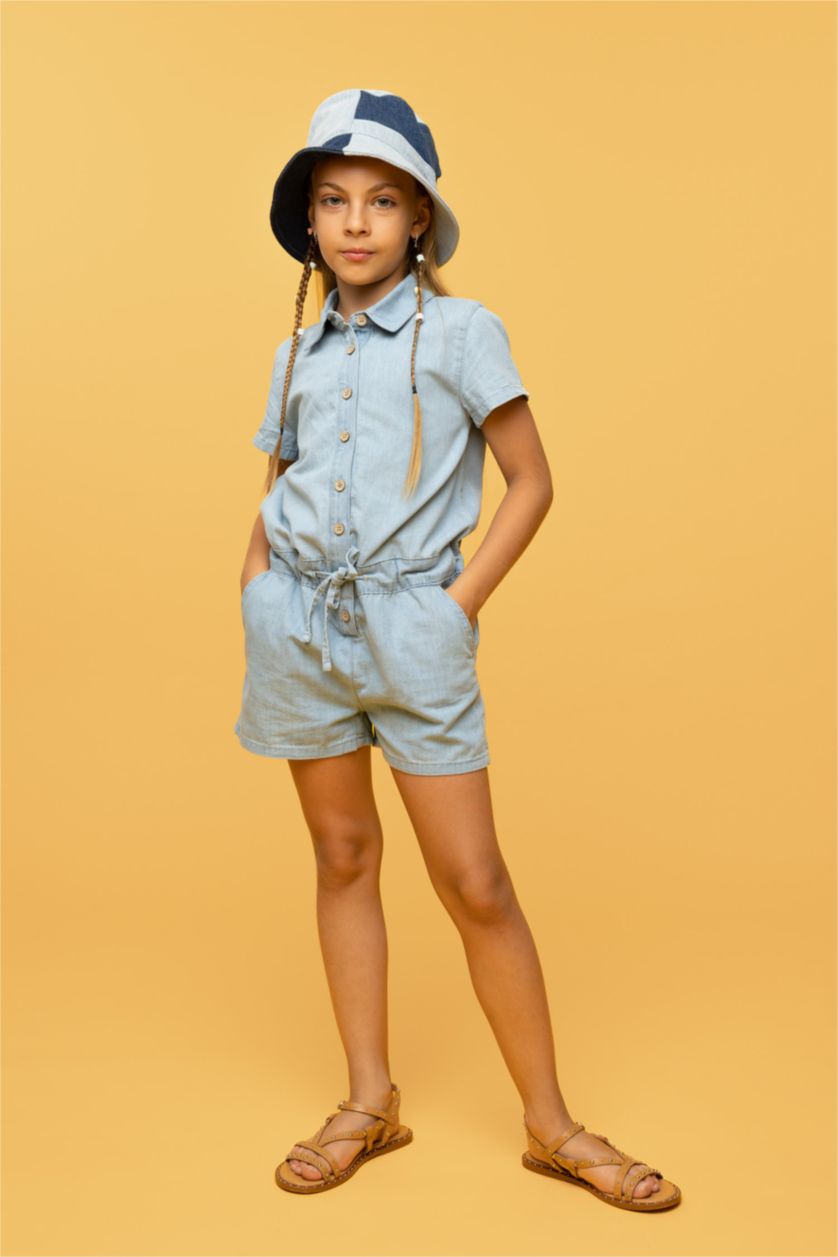 GIRLS & TEENS Light Blue Girl's Jean Jumpsuit
