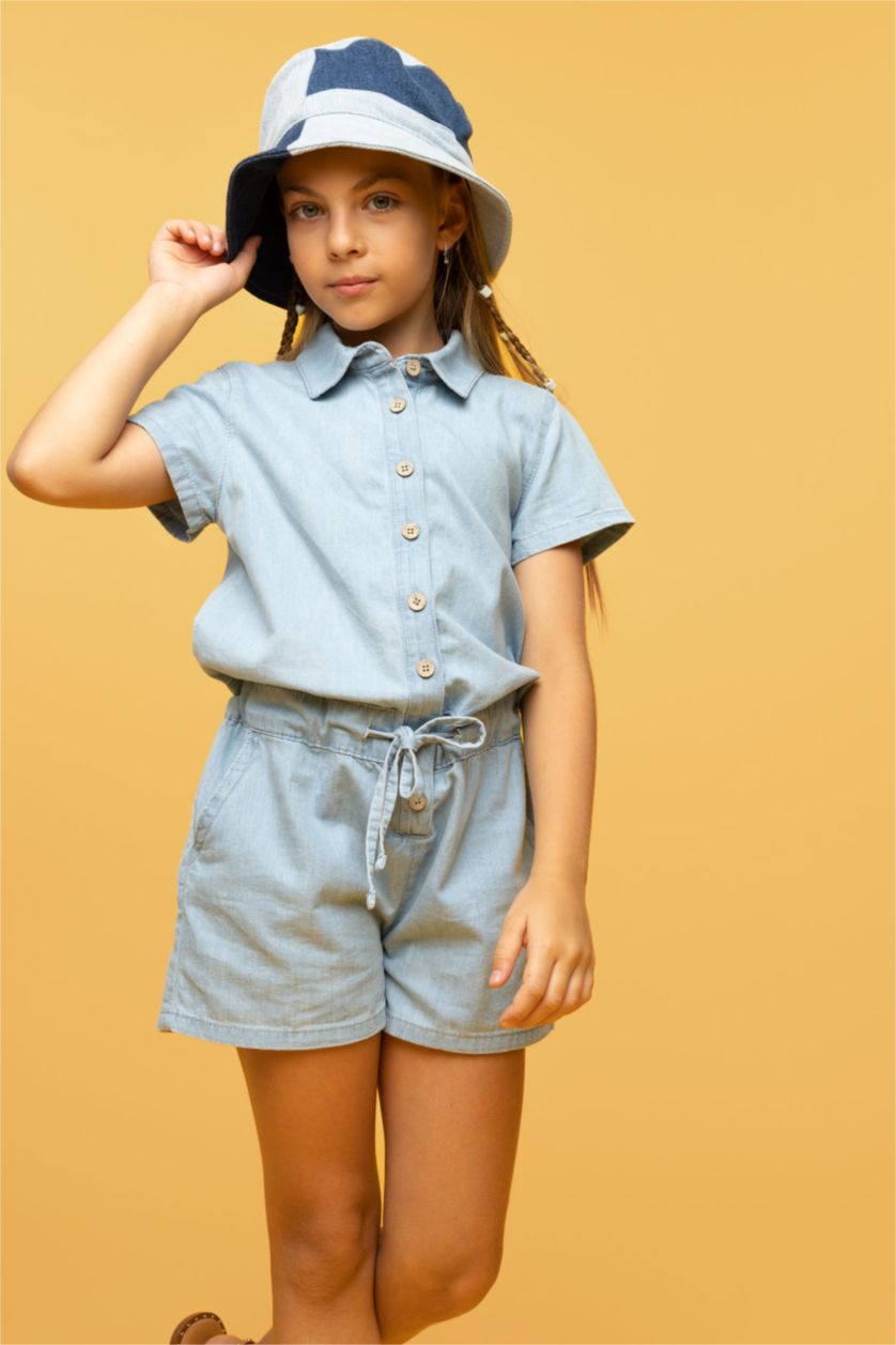 GIRLS & TEENS Light Blue Girl's Jean Jumpsuit