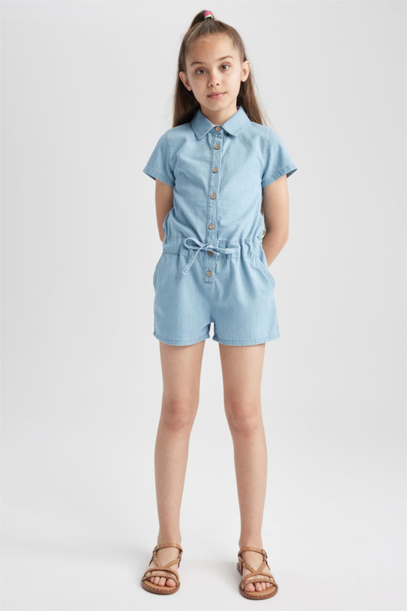 GIRLS & TEENS Light Blue Girl's Jean Jumpsuit