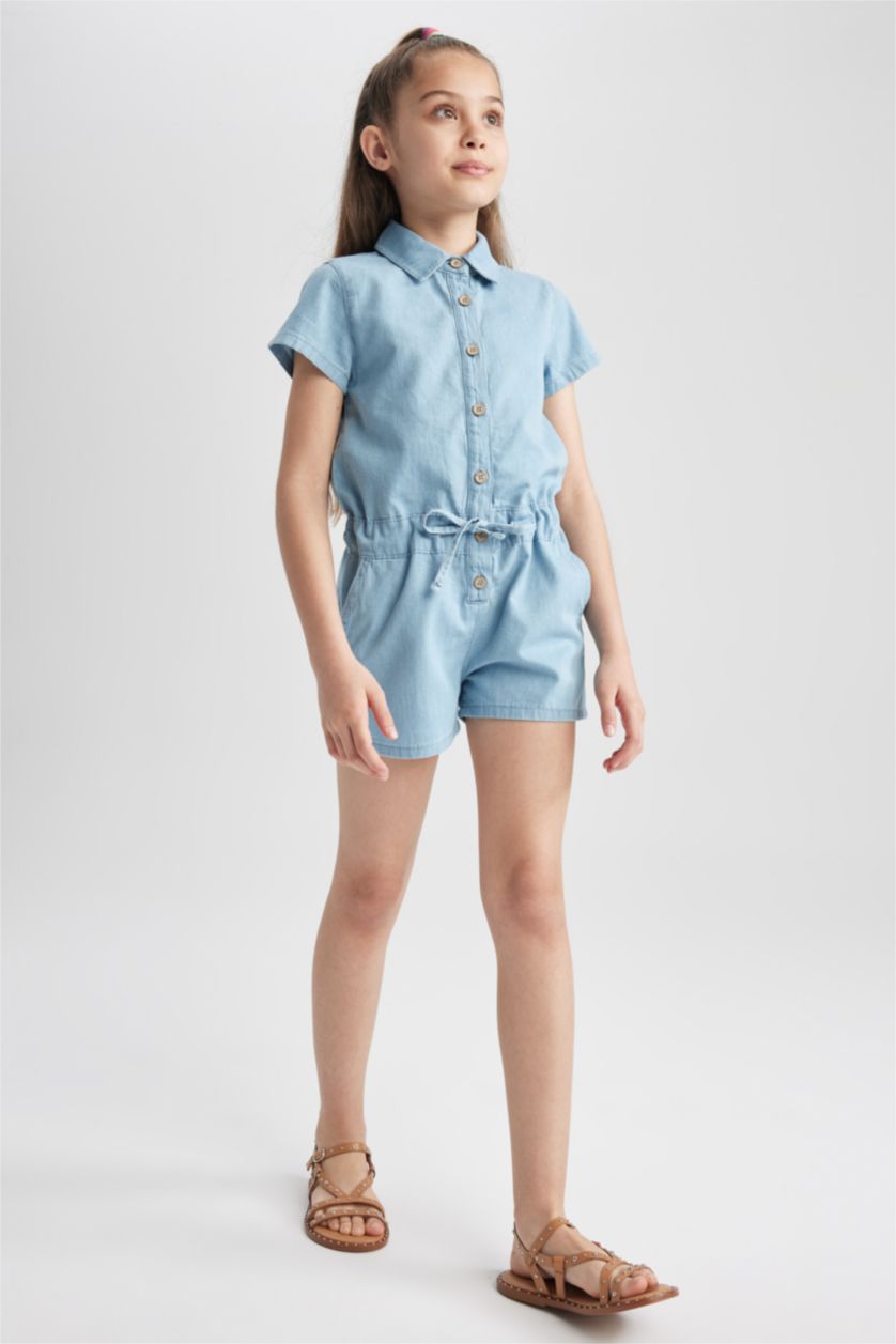 GIRLS & TEENS Light Blue Girl's Jean Jumpsuit