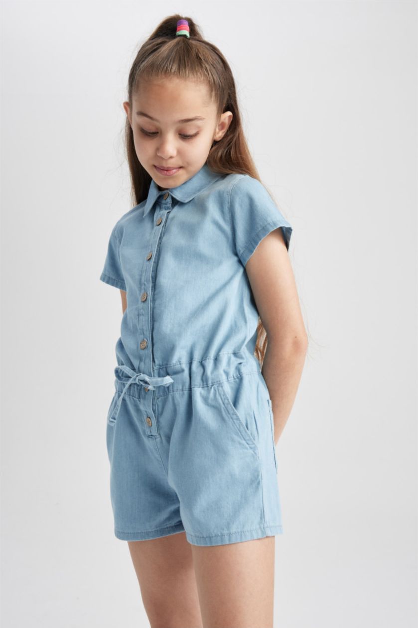 GIRLS & TEENS Light Blue Girl's Jean Jumpsuit