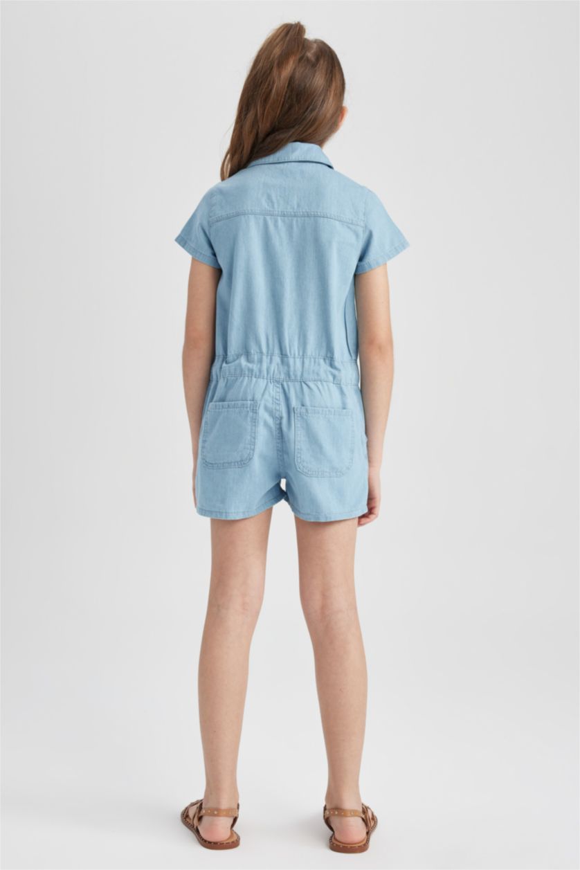 GIRLS & TEENS Light Blue Girl's Jean Jumpsuit