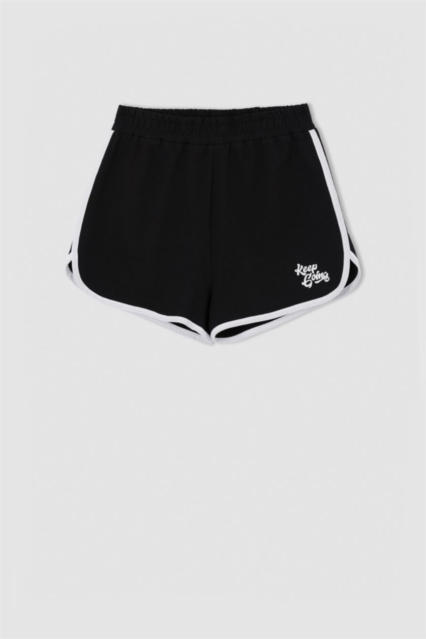 FEMME Noir Short Coupe Régulière Ourlet régulier