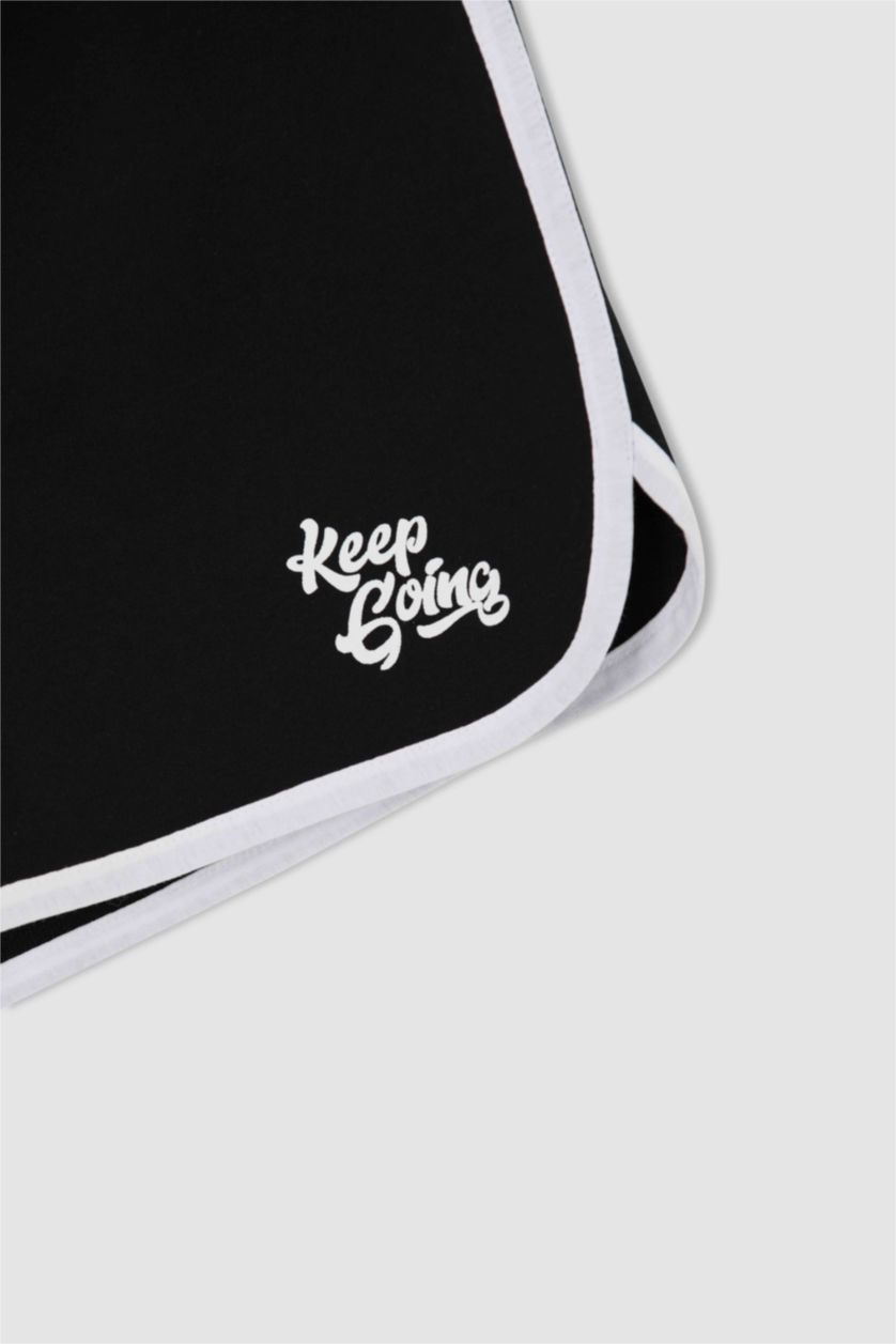 FEMME Noir Short Coupe Régulière Ourlet régulier