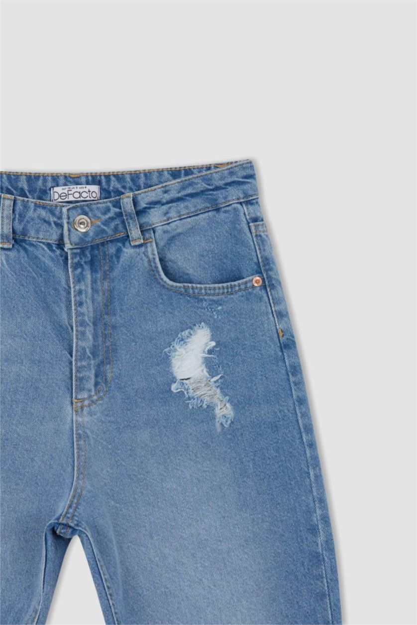 WOMAN Blue Mom Fit Trousers