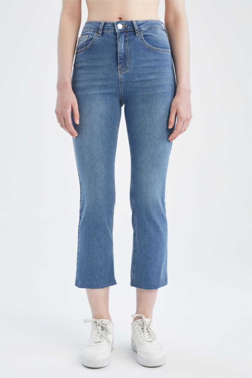WOMAN Blue High Waist Trousers