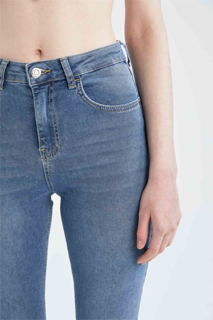 WOMAN Blue High Waist Trousers