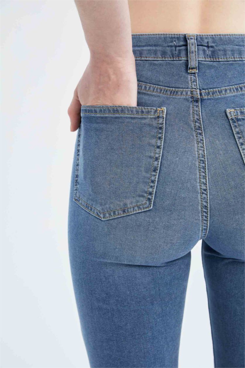 WOMAN Blue High Waist Trousers
