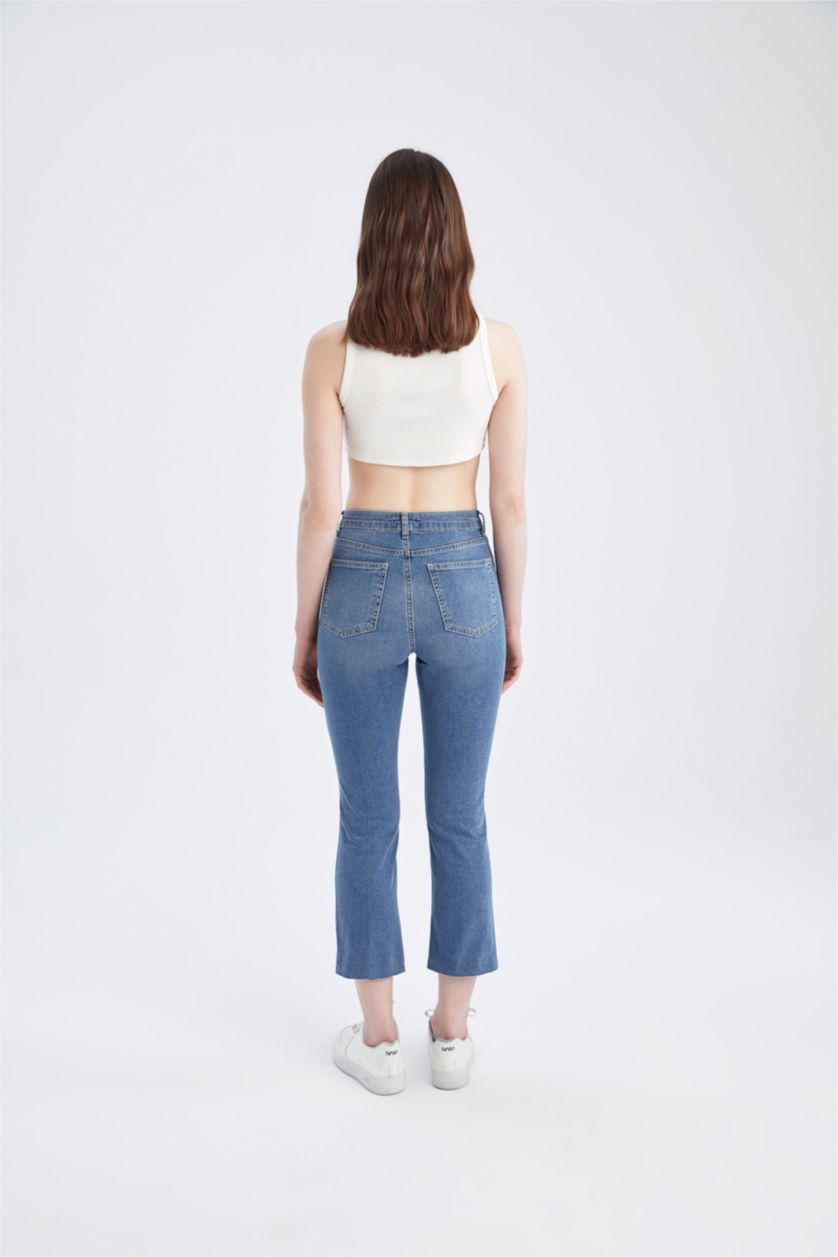 WOMAN Blue High Waist Trousers