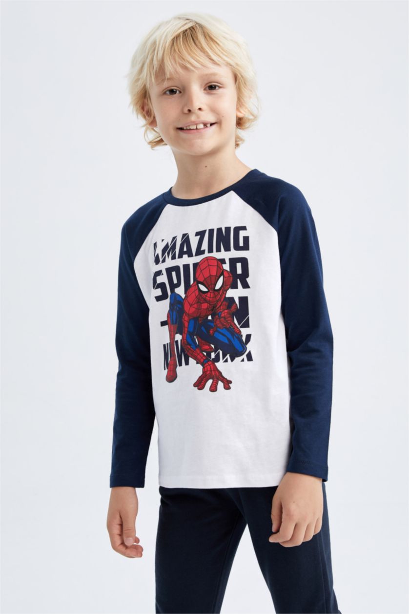 BOYS & TEENS White Regular Fit Spiderman Licensed Long Sleeve T-Shirt