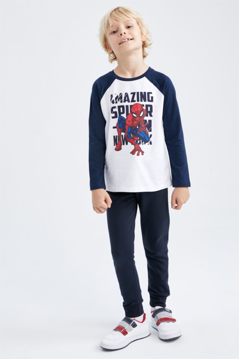 BOYS & TEENS White Regular Fit Spiderman Licensed Long Sleeve T-Shirt