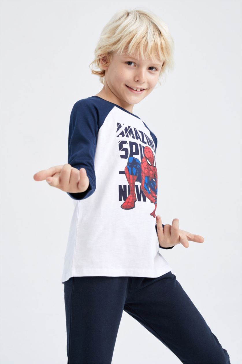 BOYS & TEENS White Regular Fit Spiderman Licensed Long Sleeve T-Shirt