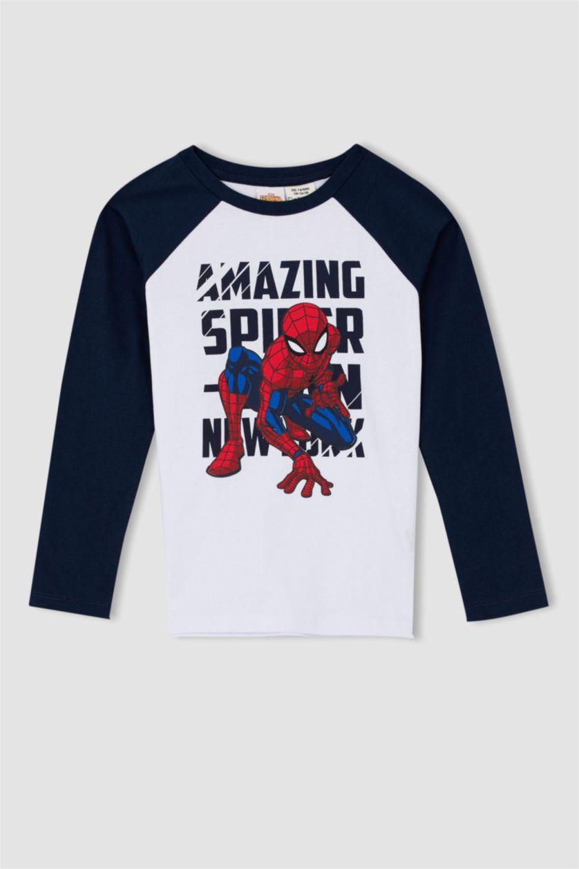 BOYS & TEENS White Regular Fit Spiderman Licensed Long Sleeve T-Shirt