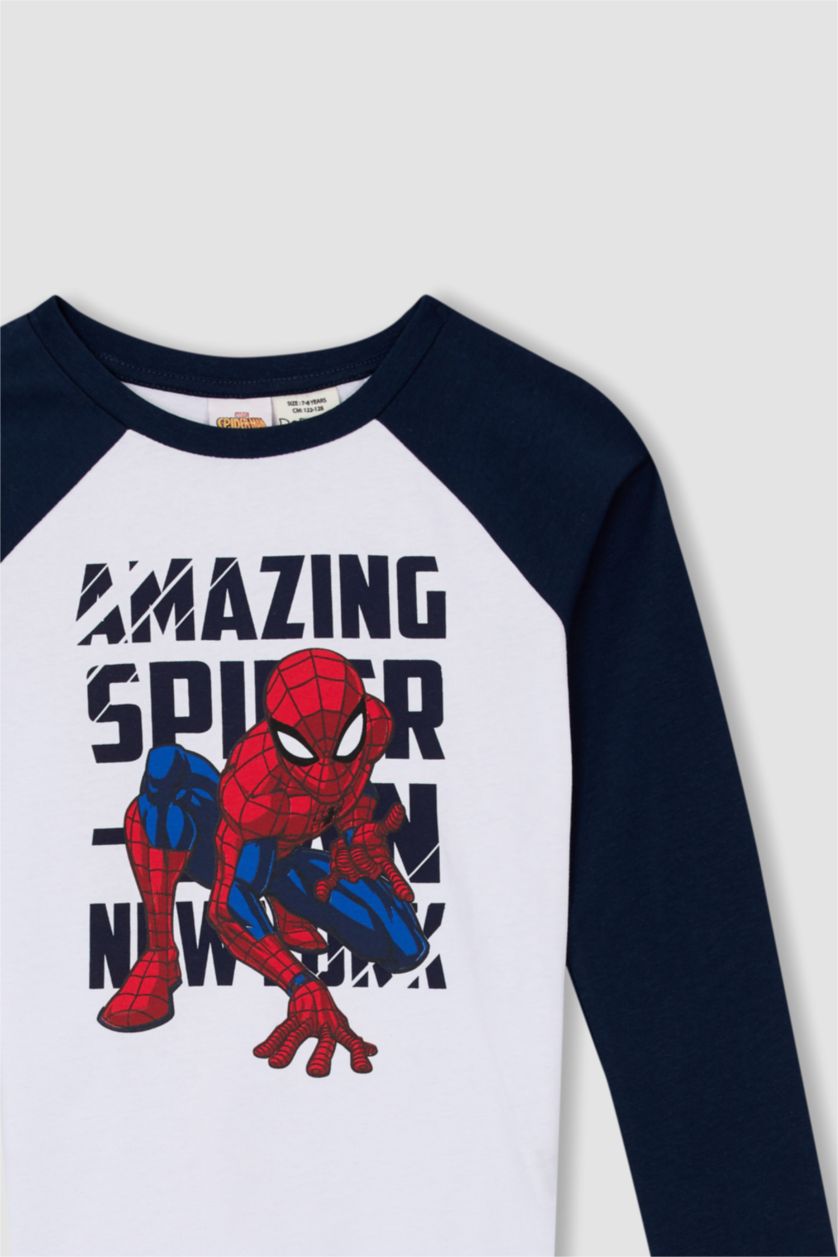 BOYS & TEENS White Regular Fit Spiderman Licensed Long Sleeve T-Shirt