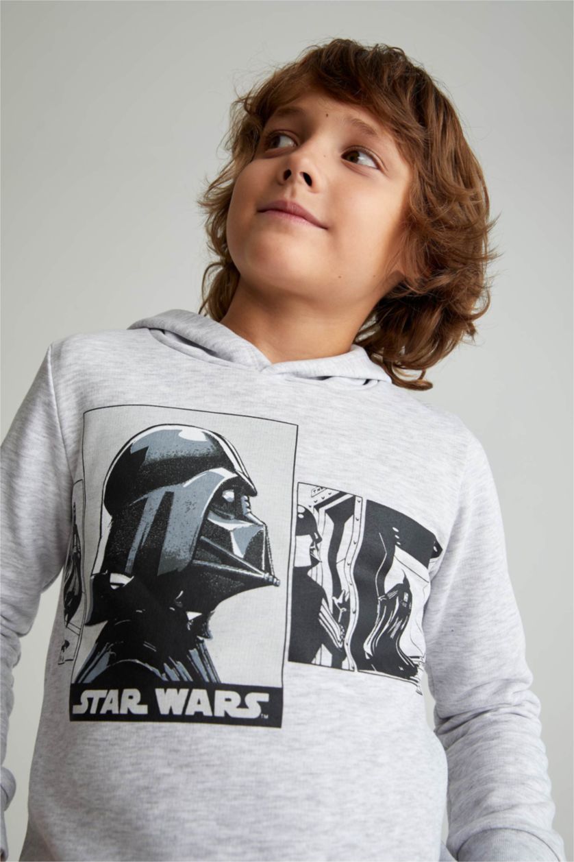 BOYS & TEENS Light Grey Melange Boy Star Wars Crew Neck Sweatshirt