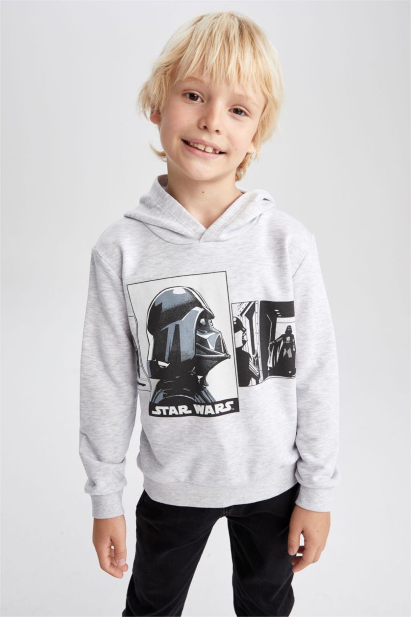 BOYS & TEENS Light Grey Melange Boy Star Wars Crew Neck Sweatshirt