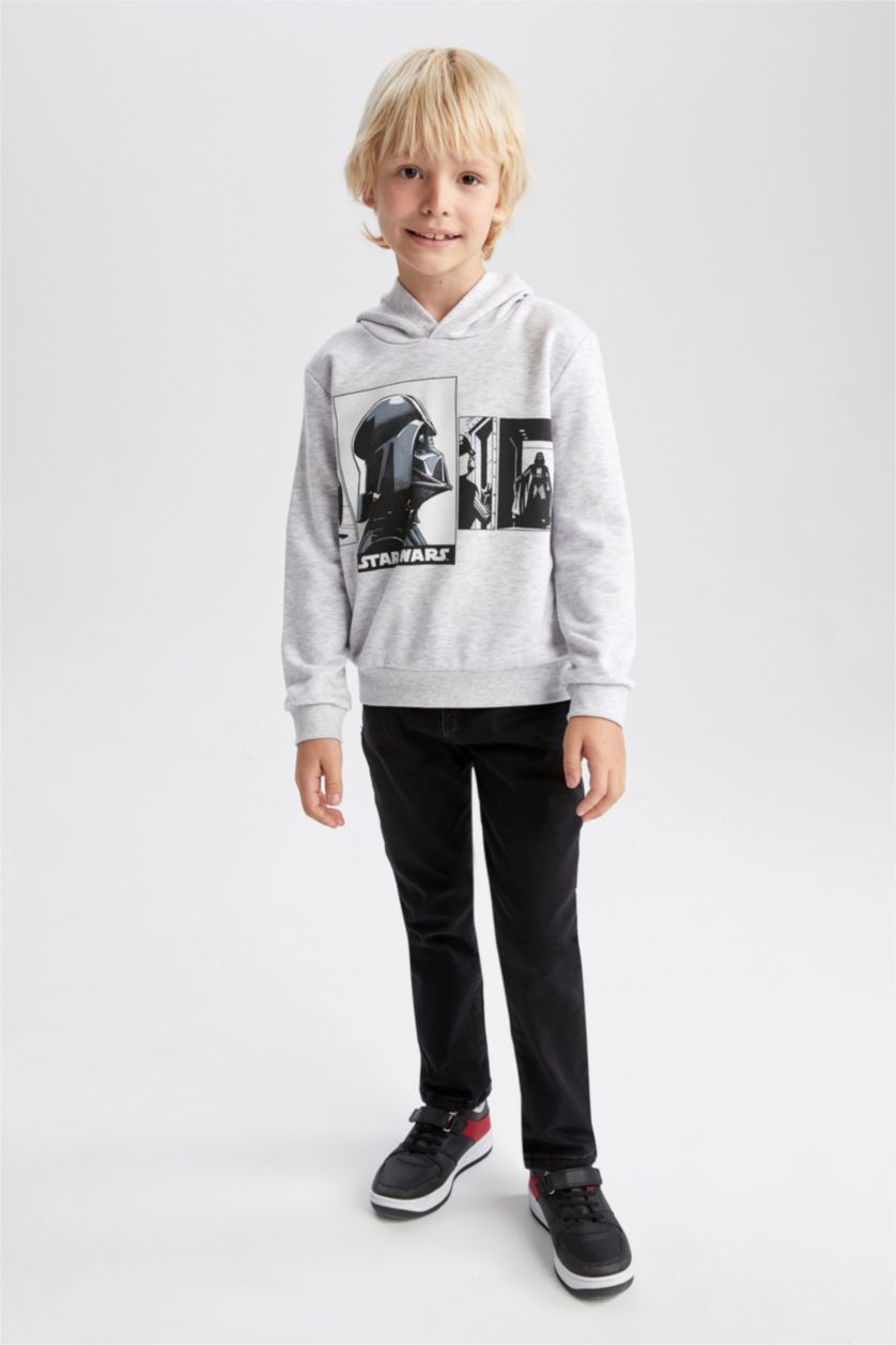 BOYS & TEENS Light Grey Melange Boy Star Wars Crew Neck Sweatshirt