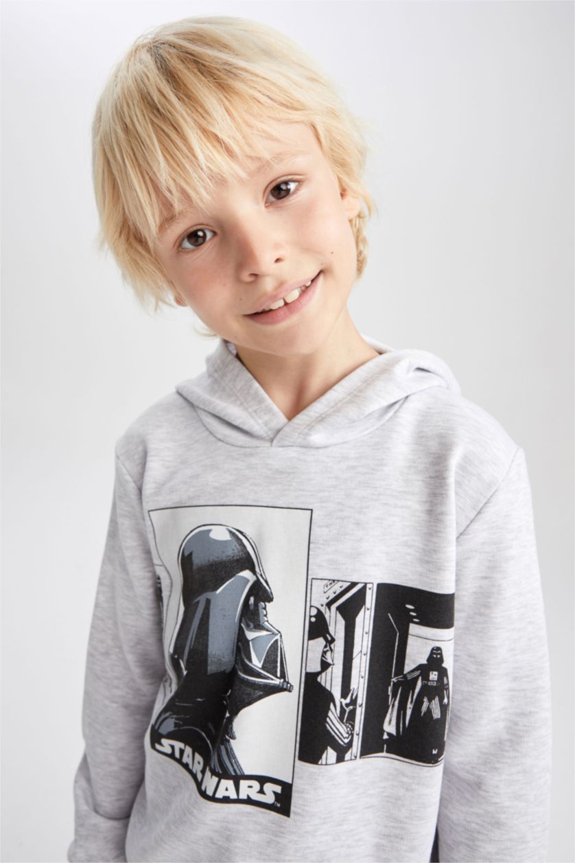 BOYS & TEENS Light Grey Melange Boy Star Wars Crew Neck Sweatshirt