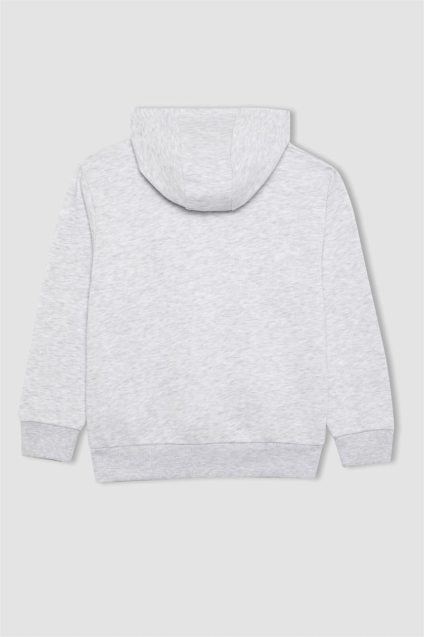 Erkek Çocuk - Genç Erkek Optik Gri Melanj Erkek Çocuk Star Wars Kapüşonlu Sweatshirt