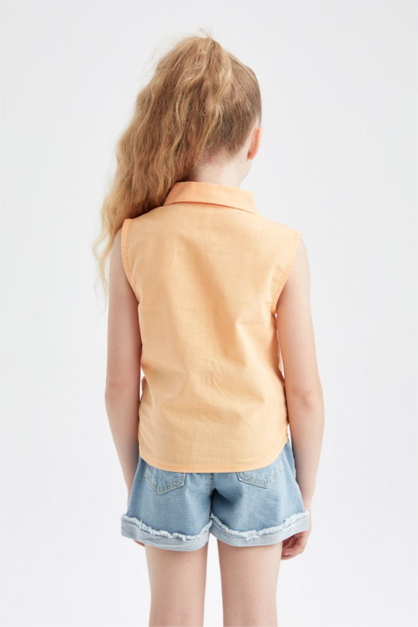 GIRLS & TEENS Salmon Regular Fit Short Sleeve Shirt